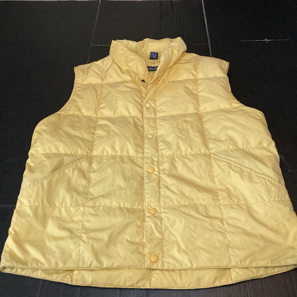 Land's End Yellow Goosedown Vest, Direct Merchants,Size L 42-44 Regular